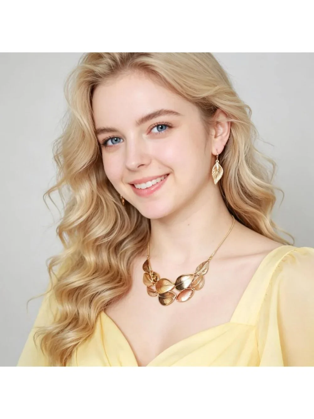 Vintage Chunky Floral Resin Jewelry Set - Bohemian Bib Necklace & Earring Gift